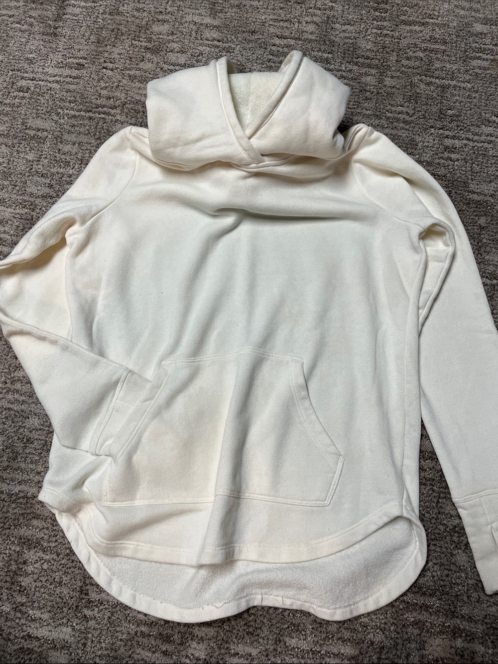Athletic Works Cream Crossover Funnel Neck Pullover